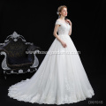 Vintage illusion back style gorgeous beaded bridal gown wedding dress for pregnant women